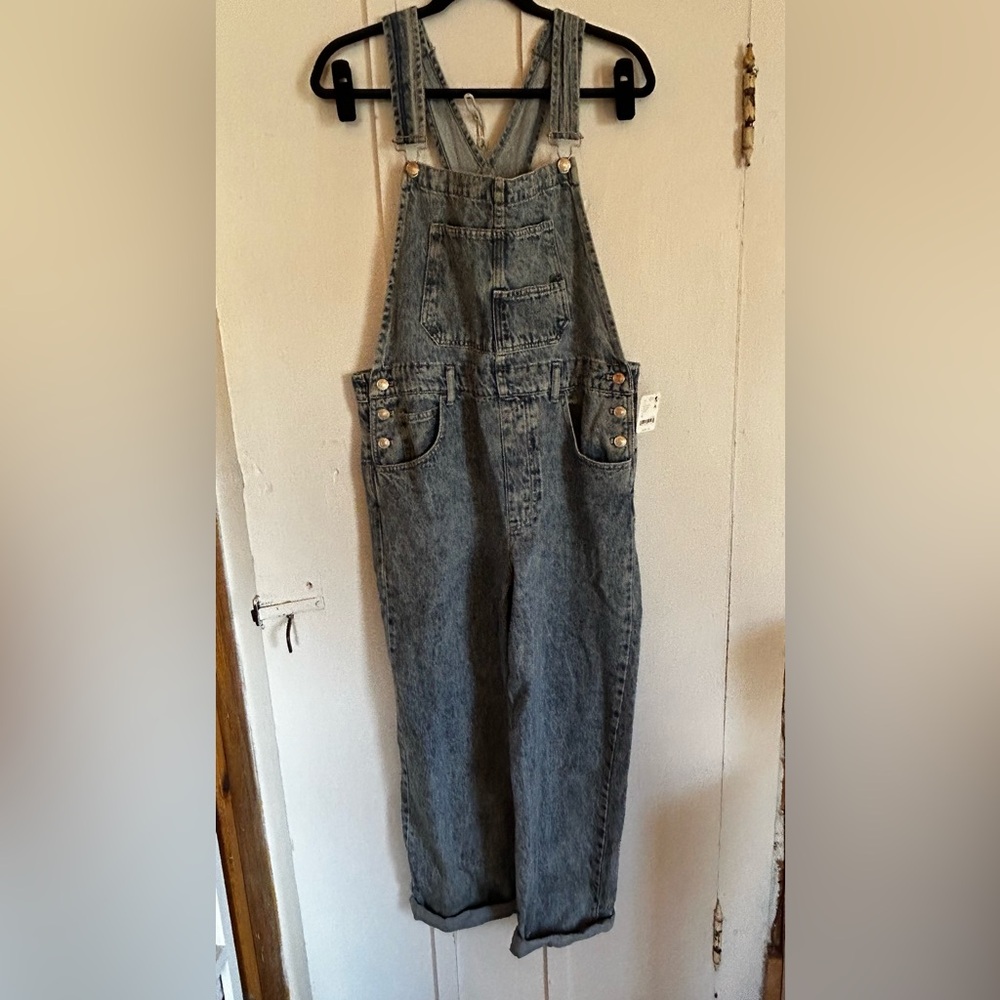 Free People “Ziggy” Cotton Denim overalls size large BNWT - Picture 8 of 8